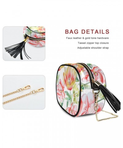 Women's Flowers Pink Peony Crossbody Bag Fashion Purses Bag Cross Body Bag Shoulder Handbag with Adjustable Chain Strap $12.9...