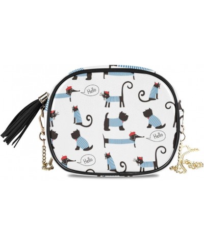 Hipster Animal Dachshund Dog Puppy PU Leather Small Women Crossbody Shoulder Bag Purse Wallet with Adjustable Chain Strap $13...