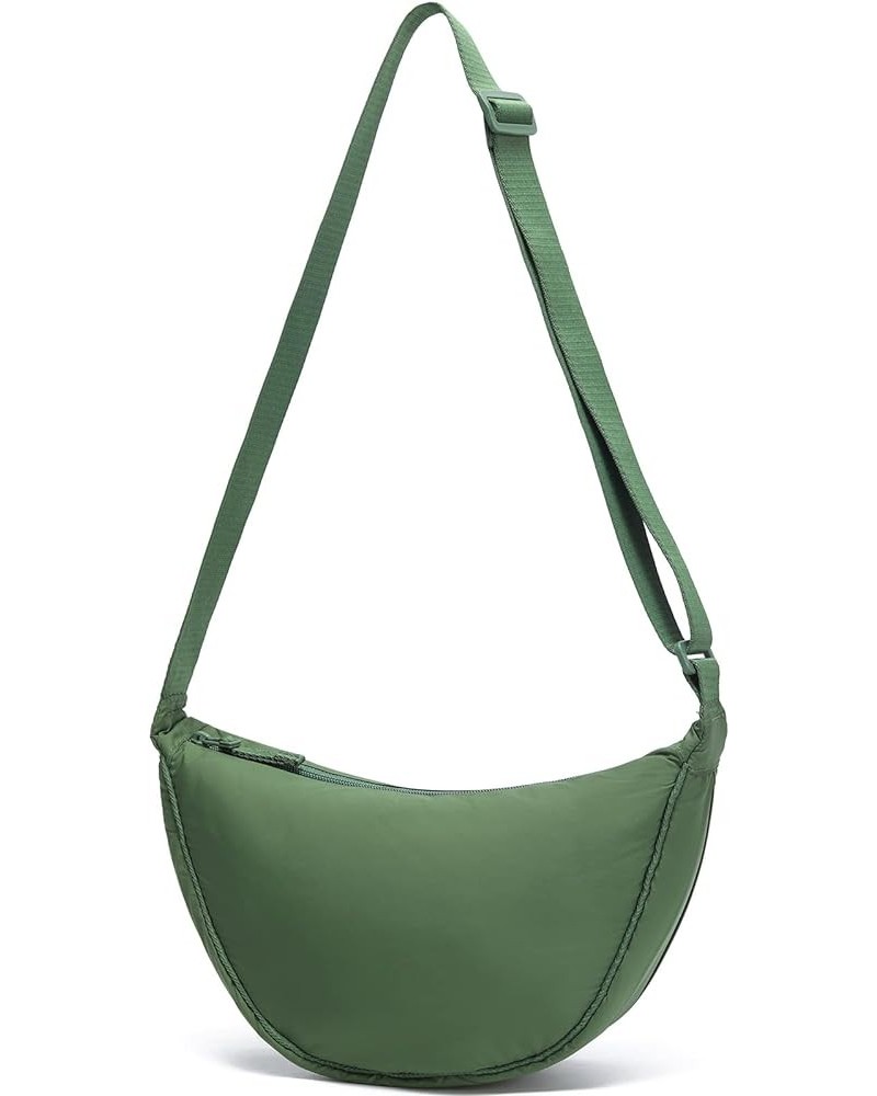 Crescent Bag for Women Men Small Sling Crossbody Bag with Half Moon Shape Green $11.79 Crossbody Bags