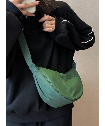 Crescent Bag for Women Men Small Sling Crossbody Bag with Half Moon Shape Green $11.79 Crossbody Bags