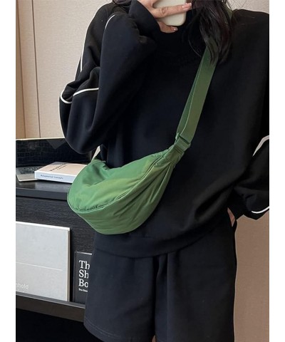 Crescent Bag for Women Men Small Sling Crossbody Bag with Half Moon Shape Green $11.79 Crossbody Bags