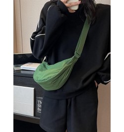 Crescent Bag for Women Men Small Sling Crossbody Bag with Half Moon Shape Green $11.79 Crossbody Bags