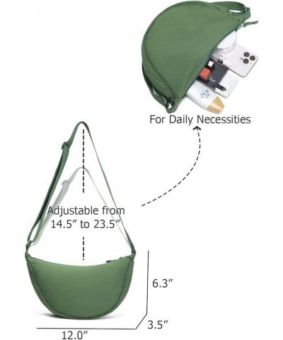 Crescent Bag for Women Men Small Sling Crossbody Bag with Half Moon Shape Green $11.79 Crossbody Bags