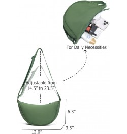 Crescent Bag for Women Men Small Sling Crossbody Bag with Half Moon Shape Green $11.79 Crossbody Bags