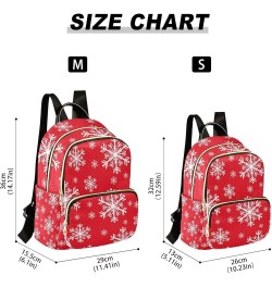 Floral Ladies Backpack with Multiple Zip Pockets, Light Weight Backpack Durable Quilted Travel Bag Christmas Snowflakes Small...