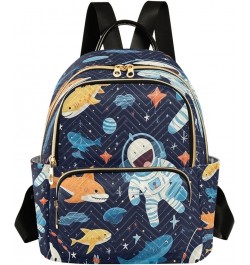 Space Shark Astronaut Women Backpack Purse Ladies Fashion Shoulder Bag Daypack Travel Bag 10L Small $19.94 Backpacks