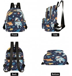 Space Shark Astronaut Women Backpack Purse Ladies Fashion Shoulder Bag Daypack Travel Bag 10L Small $19.94 Backpacks