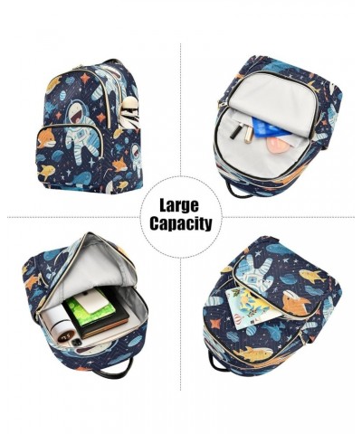 Space Shark Astronaut Women Backpack Purse Ladies Fashion Shoulder Bag Daypack Travel Bag 10L Small $19.94 Backpacks