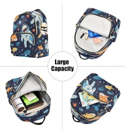 Space Shark Astronaut Women Backpack Purse Ladies Fashion Shoulder Bag Daypack Travel Bag 10L Small $19.94 Backpacks