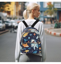 Space Shark Astronaut Women Backpack Purse Ladies Fashion Shoulder Bag Daypack Travel Bag 10L Small $19.94 Backpacks