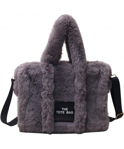 Tote Bags for Women Puffer Tote Bag Plush Tote Purse Crossbody/Handbag Grey $11.04 Totes