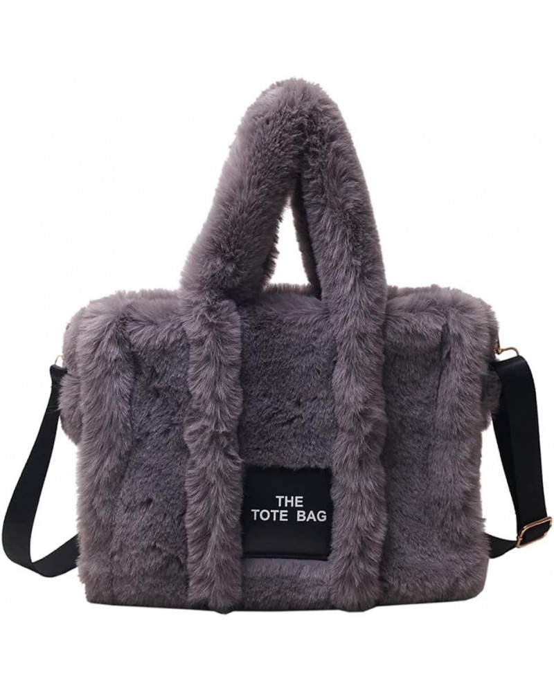 Tote Bags for Women Puffer Tote Bag Plush Tote Purse Crossbody/Handbag Grey $11.04 Totes