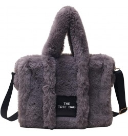 Tote Bags for Women Puffer Tote Bag Plush Tote Purse Crossbody/Handbag Grey $11.04 Totes