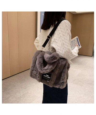 Tote Bags for Women Puffer Tote Bag Plush Tote Purse Crossbody/Handbag Grey $11.04 Totes