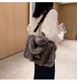 Tote Bags for Women Puffer Tote Bag Plush Tote Purse Crossbody/Handbag Grey $11.04 Totes