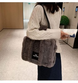 Tote Bags for Women Puffer Tote Bag Plush Tote Purse Crossbody/Handbag Grey $11.04 Totes