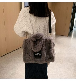 Tote Bags for Women Puffer Tote Bag Plush Tote Purse Crossbody/Handbag Grey $11.04 Totes