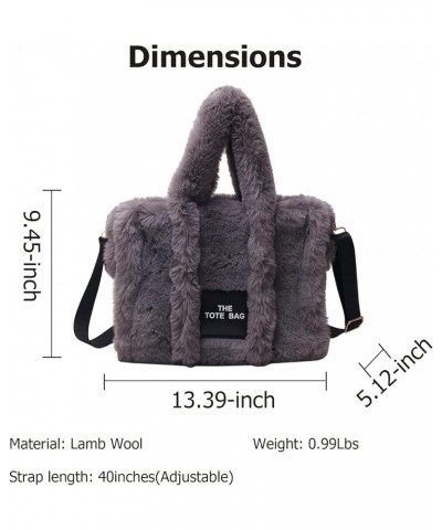 Tote Bags for Women Puffer Tote Bag Plush Tote Purse Crossbody/Handbag Grey $11.04 Totes