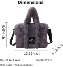 Tote Bags for Women Puffer Tote Bag Plush Tote Purse Crossbody/Handbag Grey $11.04 Totes