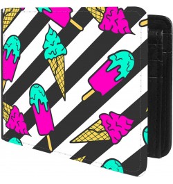 Unique Desige Pattern - Colorful ice cream on stripes, Slim Front Pocket Wallet Billfold RFID Blocking $9.79 Wallets