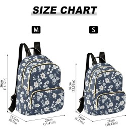 Flower Blue Floral Pattern Fashion Backpack Purse for Women, Casual Daypacks, Ladies Gift for Traveling Hiking Multicolor Sma...