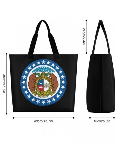 Missouri State Flag Logo Shoulder Shopping Bag Fashion Tote Bag Commuter Bags for Women $10.34 Totes