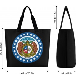 Missouri State Flag Logo Shoulder Shopping Bag Fashion Tote Bag Commuter Bags for Women $10.34 Totes