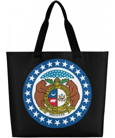 Missouri State Flag Logo Shoulder Shopping Bag Fashion Tote Bag Commuter Bags for Women $10.34 Totes