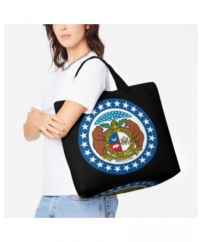 Missouri State Flag Logo Shoulder Shopping Bag Fashion Tote Bag Commuter Bags for Women $10.34 Totes