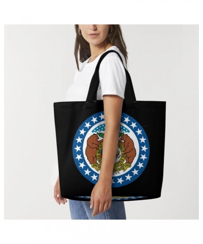 Missouri State Flag Logo Shoulder Shopping Bag Fashion Tote Bag Commuter Bags for Women $10.34 Totes