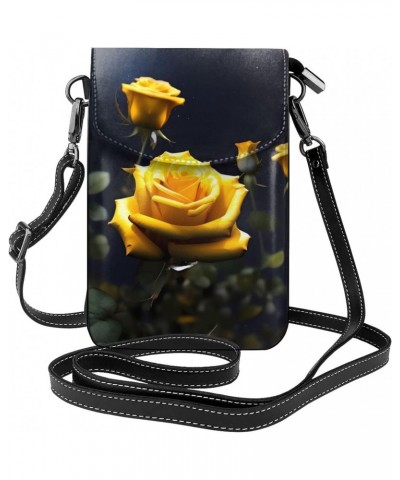 Beautiful Yellow Roses Small Crossbody Cell Phone Bag For Women. A Stylish Tassel Wallet Designed Specifically For Women. $18...