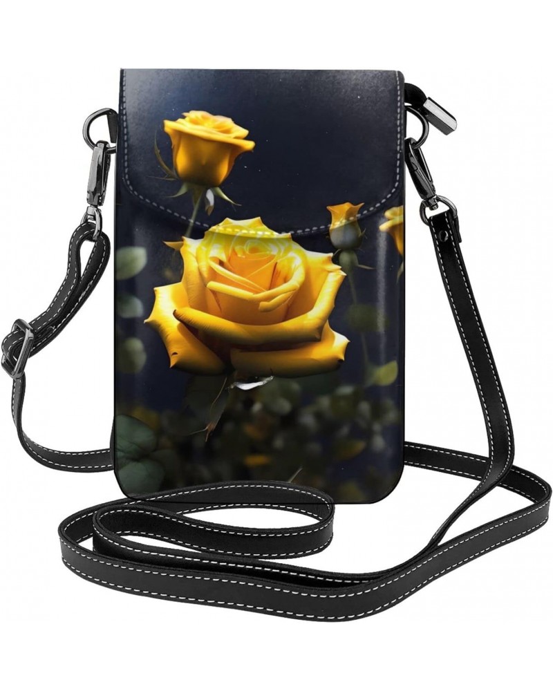 Beautiful Yellow Roses Small Crossbody Cell Phone Bag For Women. A Stylish Tassel Wallet Designed Specifically For Women. $18...