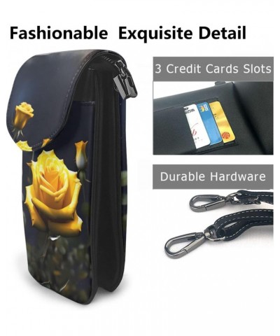 Beautiful Yellow Roses Small Crossbody Cell Phone Bag For Women. A Stylish Tassel Wallet Designed Specifically For Women. $18...