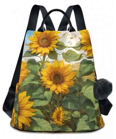 Sunflower Drawing Women Backpack, Fashion Anti Theft Casual Daypack Shoulder Bag Purse for Travel Work 15 inches $19.68 Backp...