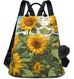 Sunflower Drawing Women Backpack, Fashion Anti Theft Casual Daypack Shoulder Bag Purse for Travel Work 15 inches $19.68 Backp...