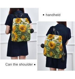 Sunflower Drawing Women Backpack, Fashion Anti Theft Casual Daypack Shoulder Bag Purse for Travel Work 15 inches $19.68 Backp...