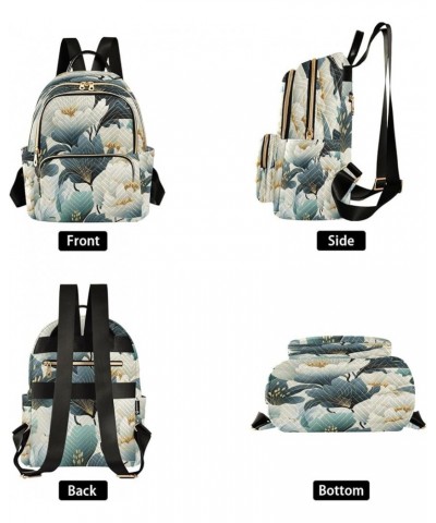 Blue Floral Flowers Fashion Backpack Purse Ladies Fashion Rucksack Travel Shoulder Bag Casual Daily Backpack Medium $19.13 Ba...