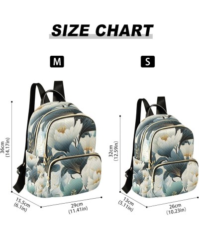 Blue Floral Flowers Fashion Backpack Purse Ladies Fashion Rucksack Travel Shoulder Bag Casual Daily Backpack Medium $19.13 Ba...