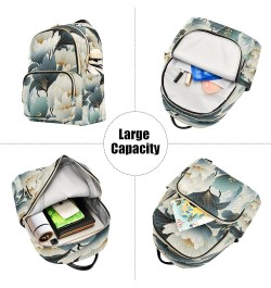 Blue Floral Flowers Fashion Backpack Purse Ladies Fashion Rucksack Travel Shoulder Bag Casual Daily Backpack Medium $19.13 Ba...