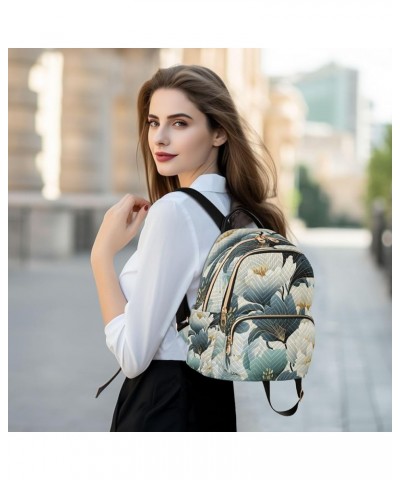 Blue Floral Flowers Fashion Backpack Purse Ladies Fashion Rucksack Travel Shoulder Bag Casual Daily Backpack Medium $19.13 Ba...