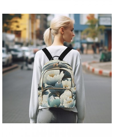 Blue Floral Flowers Fashion Backpack Purse Ladies Fashion Rucksack Travel Shoulder Bag Casual Daily Backpack Medium $19.13 Ba...