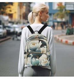 Blue Floral Flowers Fashion Backpack Purse Ladies Fashion Rucksack Travel Shoulder Bag Casual Daily Backpack Medium $19.13 Ba...