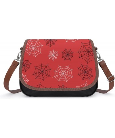 Spider Web Women Leather Expandable Travel Crossbody Adjustable Strap $20.93 Crossbody Bags