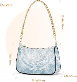 Cute Abstract Blue Mandala Shoulder Bag for Women Hobo Bags Small Chain Shoulder Bags Clutch Handbag Tote Crossbody Bag Purse...