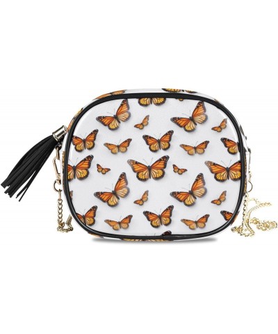 Crossbody Purse Small Crossbody Bags Shoulder Handbags Brown Butterfly for Women $12.25 Shoulder Bags