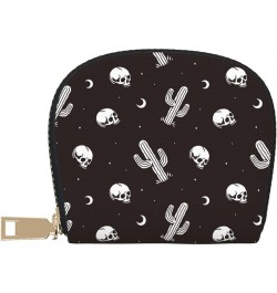 Unique Accordion Credit Card Case Wallet for Women Girls, Ethnic Skulls And Roses PU Leather Card Holder Wallets with Zipper ...