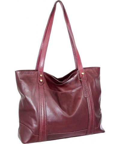 Tiara Leather Tote Burgundy $45.15 Totes