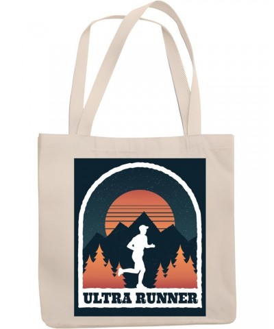 Gift for Ultra Runners Mountains and Man Running Design for Outdoor Enthusiasts Natural White Multicolor Canvas Tote Bag 892 ...