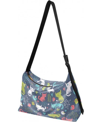 Kittens Birds Flowers Boys Crossbody Purse Women Shoulder Bags Waterproof Bag $17.15 Hobo Bags