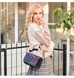 Colorful Floral Crossbody Camera Bag for Women Waterproof Small Black Purses with Adjustable Strap Sling Bags $17.21 Shoulder...